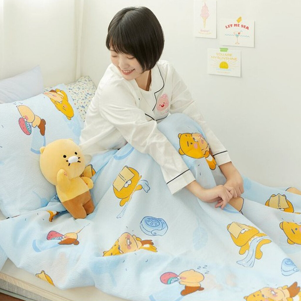 🛒พร้อมส่ง KAKAO FRIENDS Summer Blanket Pillow Cover Set_Ryan & Choonsik เซตผ้าห่ม ปลอกหมอน สำหรับฤดู