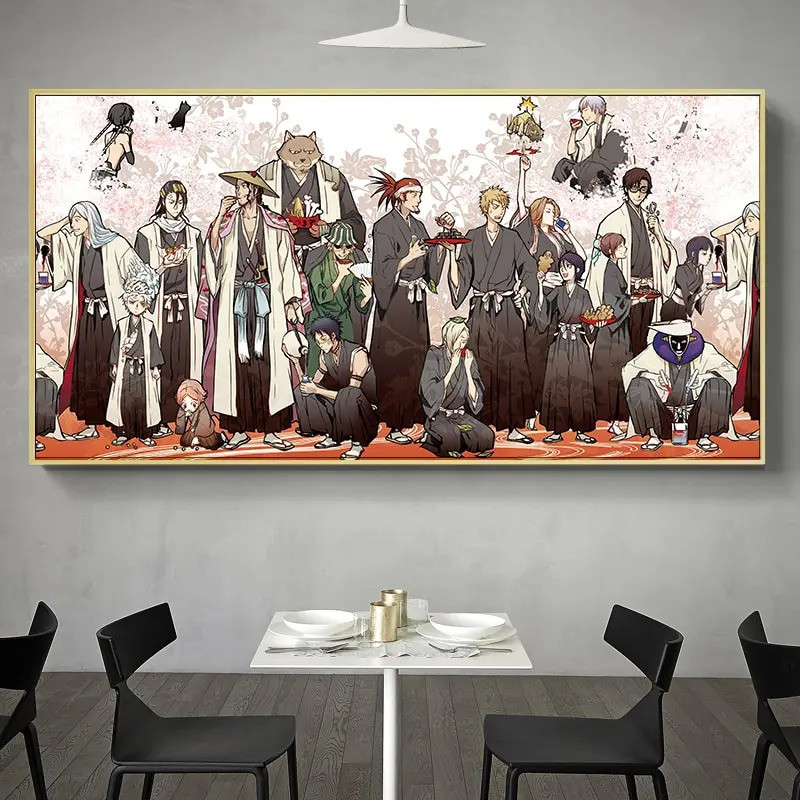 Ichigo Bleach Anime Canvas Wall Art  Aesthetic Manga Poster for Kawaii Gamer Room Decor Perfect Home