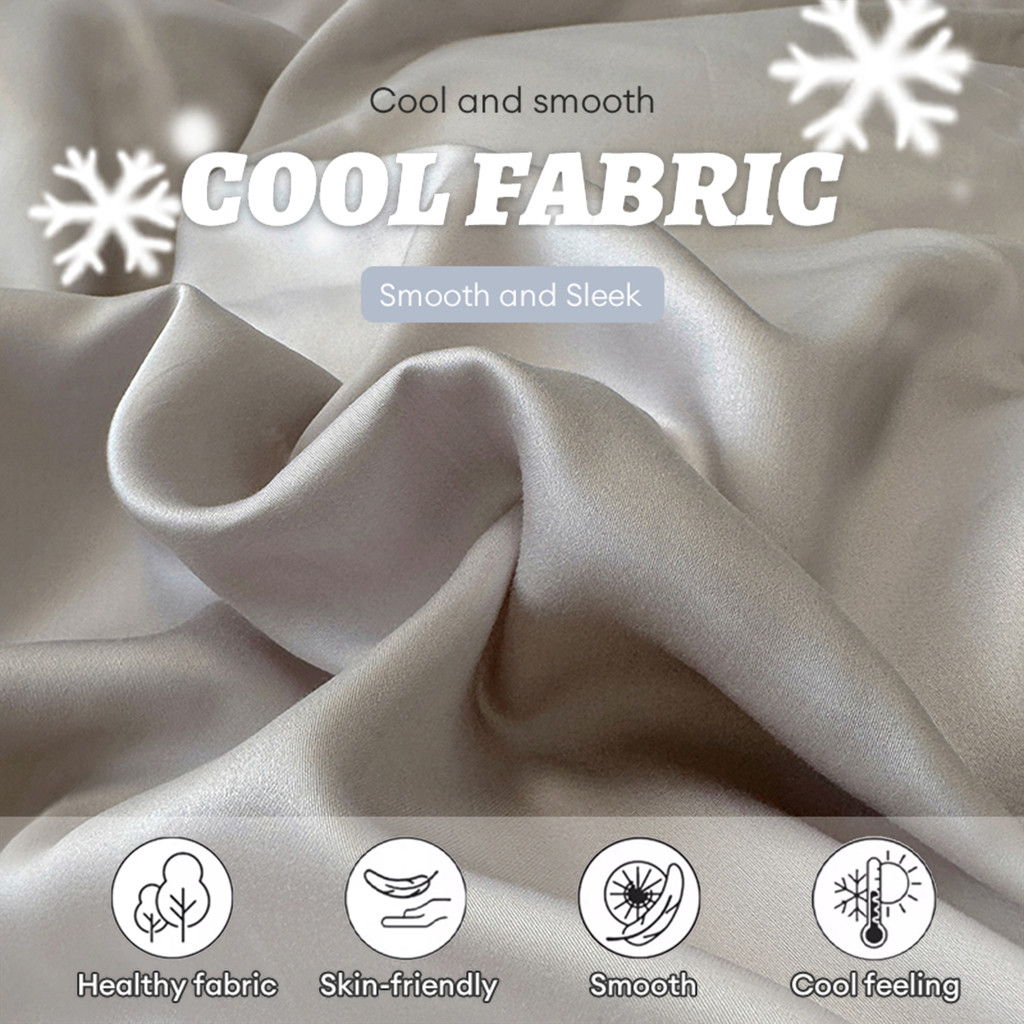 3/4ชิ้น ชุดผ้าปูที่นอน. ชุดผ้าปู ice silk cooling สีทึบ ผ้าปูที่นอน+ปลอกผ้านวม+ปลอกหมอน ลูกไม้ ไม่มีผ้านวม 3ฟุต 5ฟุต 6ฟุต - รูปที่ 3