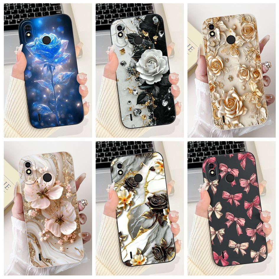 ปลอกกันกระแทกสําหรับ Tecno Pop 2 Plus BA2 RB8S กรณีดอกไม้ยอดนิยม Bowknot นุ่มสําหรับ Tecno Pop 3 Plu