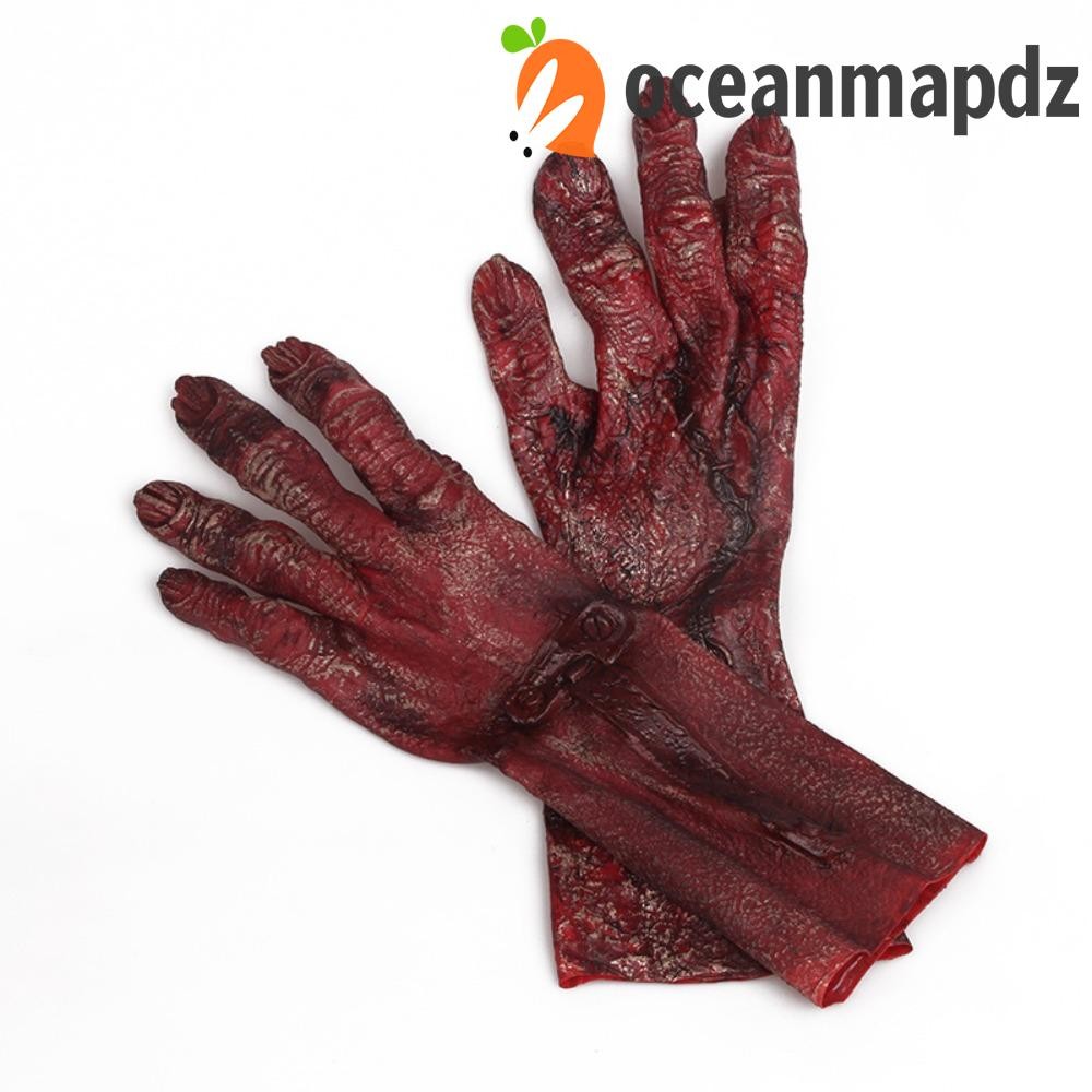 OCEANMAPDZ มนุษย์หมาป่าถุงมือไวนิล, จําลองกันน้ําฮาโลวีนคอสเพลย์ถุงมือ, Creative Bloody Werewolf Terrifying แต่งหน้า Party Props ผู้หญิง