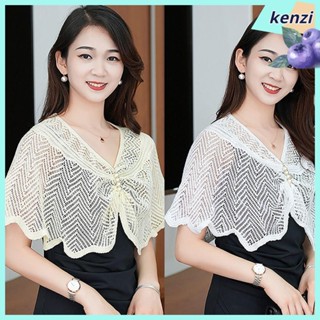 KENZI ผ้าคลุมไหล่ถัก, ผ้าคลุมไหล่ Tulle ระบายอากาศหลากสี, เส…