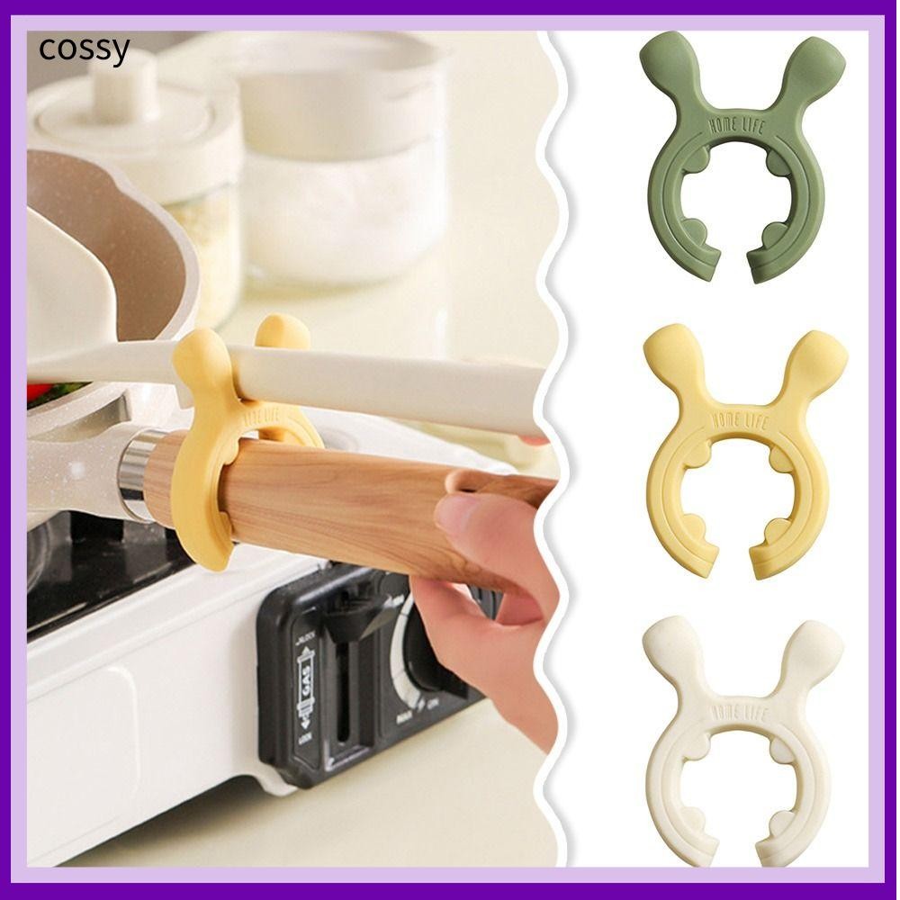 COSSY ชั้นวางไม้พายซิลิโคน, Anti Scalding ทนต่ออุณหภูมิสูงผู้ถือไม้พาย, Multi-function Universal Anti Overflow หม้อคลิปสําหรับห้องครัวเตาด้านบน
