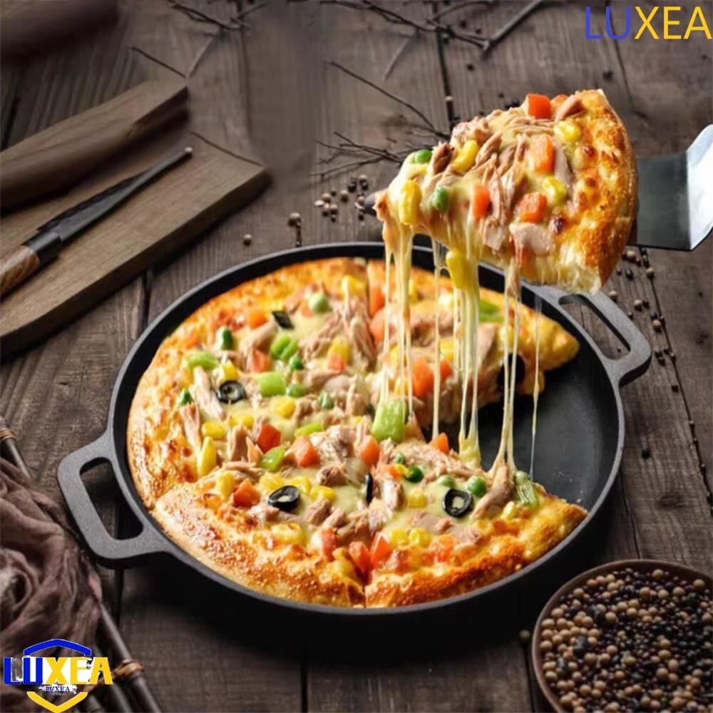 Luxea Skillet Pan, Dual Handles Deeped Pancake Pan, Multifunctional Unefed Cast Iron หนาทอด Skillet 