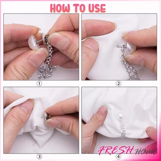 Fresh 1 ชิ้น คลิปเข็มกลัดติดแขนเสื้อ ยึดขากางเกง ในการยึดติดแบบหมุดเข็ม shortening buckle