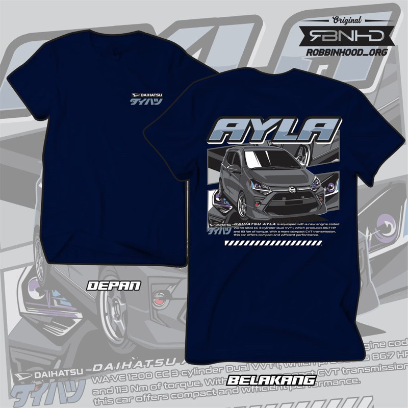 เสื้อยืด AYLA DAIHATSU AYLA CAR T-SHIRT AYLA INDONESIAFICATION