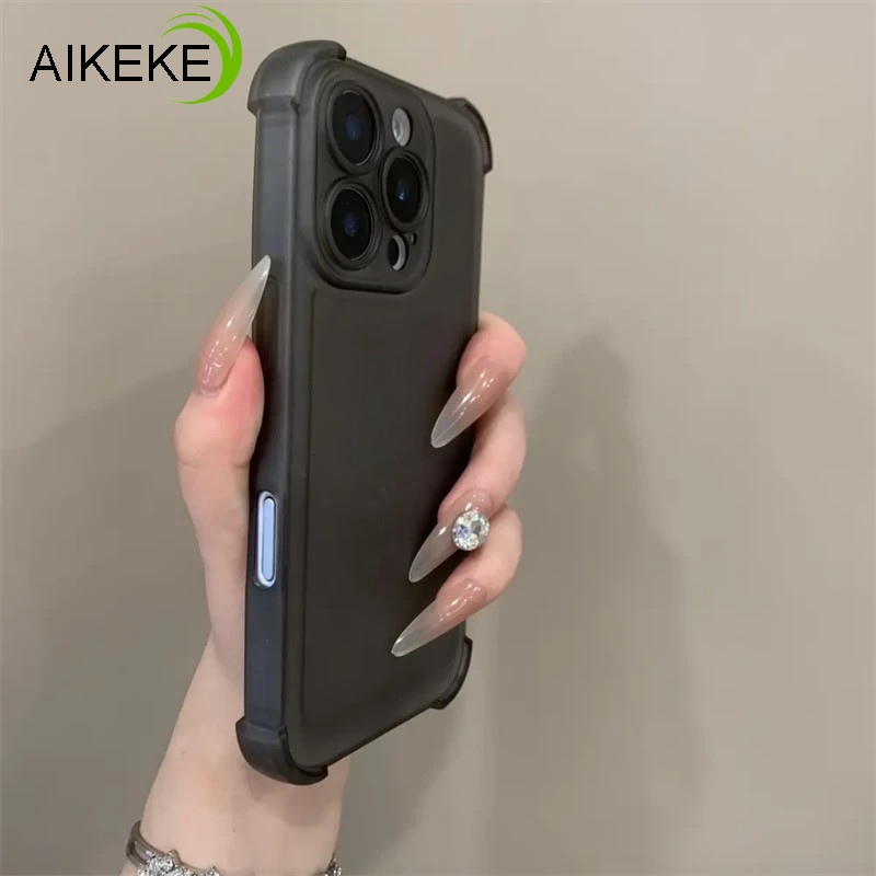 Ice Mist เคสโทรศัพท์สําหรับ Samsung Galaxy S25 Edge S24 S23 S22 Plus Ultra S21 FE 5G 4G Matte ปกหลังน่ารักหรูหราธุรกิจ Simple Soft AirBag กันกระแทกปลอก
