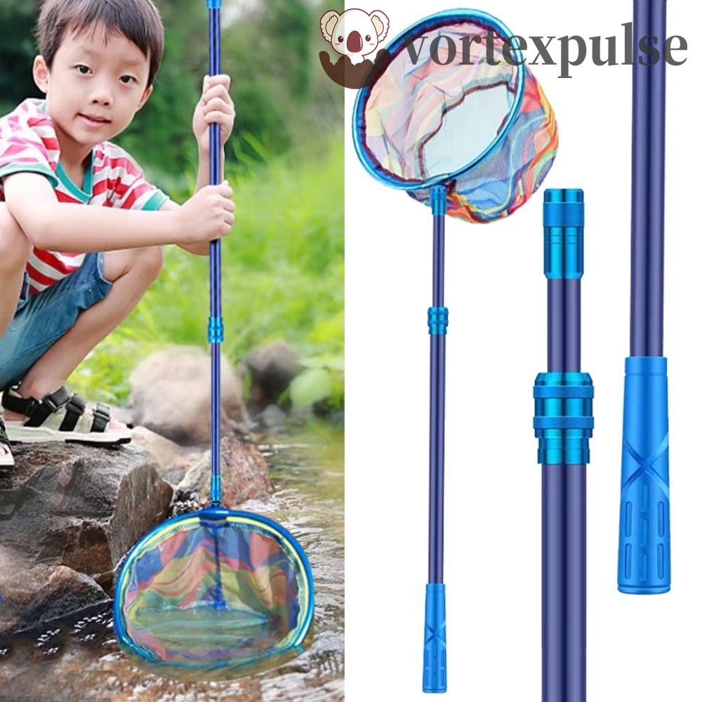 VORTEXPULSE Dip Net Poles, Aluminium Alloy Portable Pocket Fish Dip Net, ของขวัญพับตกปลาของเล่น 8 มม.อินเทอร์เฟซสากลน้ําหนักเบาตาข่ายผีเสื้อ Ladybird