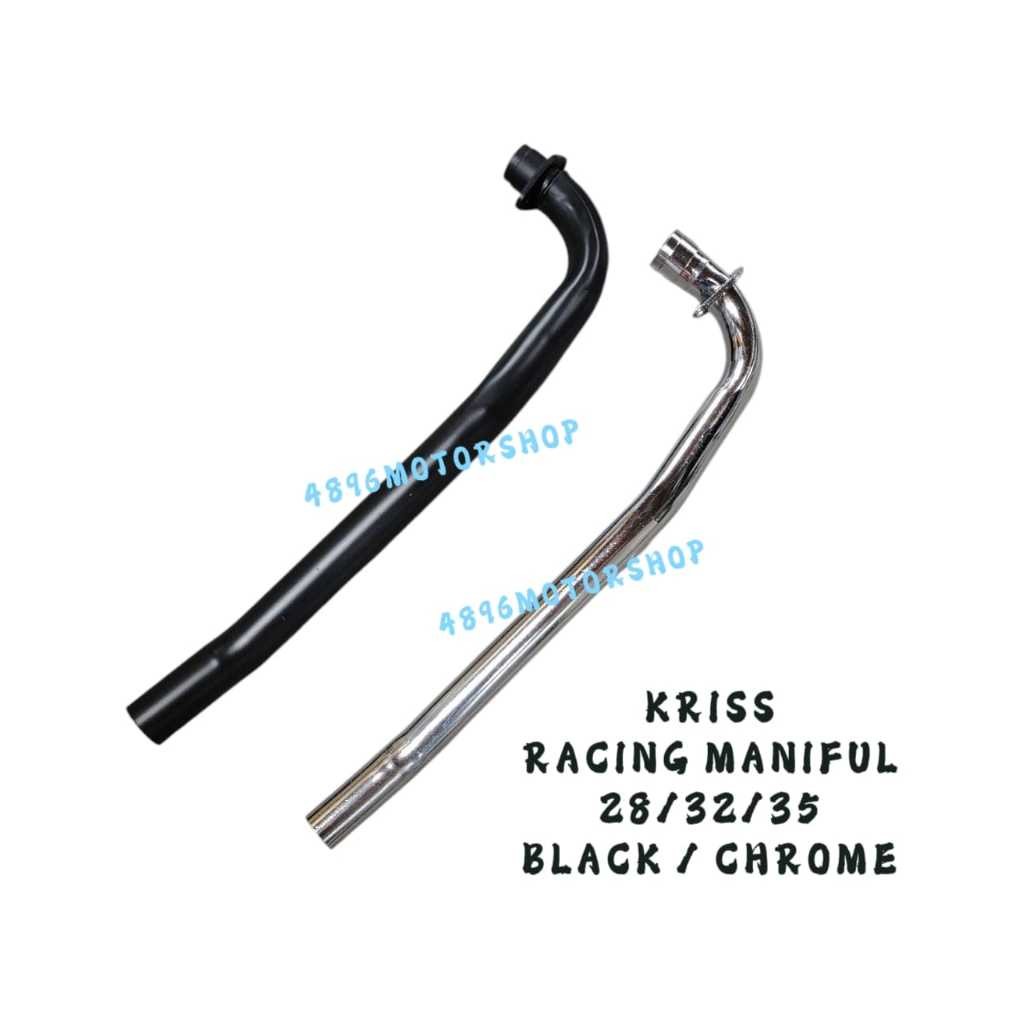 RACING MANIFOLD KRISS110 KRISS 110 คอด้านหน้า EXHAUST EKZOS PIPE PIP BESI STEEL BELANG 28 มม.32 มม.3