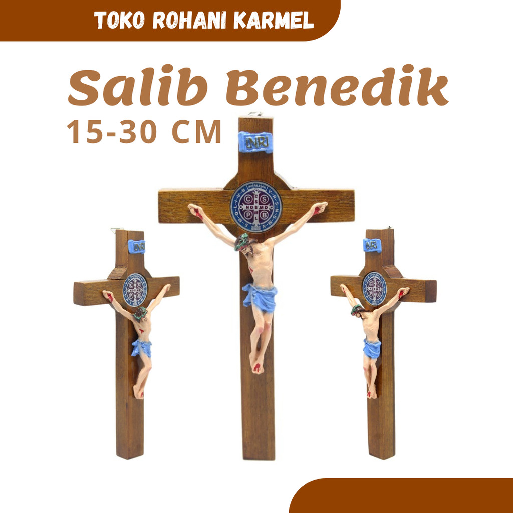 BENEDICT แขวน CROSS 15-30 CM (AR) / CATHOLIC WALL CROSS / BENEDICT CROSS / JESUS CROSS