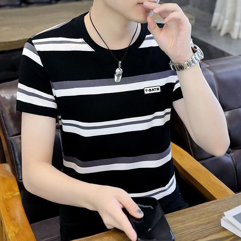 เสื้อยืดแขนสั้นผู้ชาย Top25.6.3 Picking up wain รั่ว~ผ้าไหมน้ําแข็งพิมพ์เสื้อผ้าผู้ชายทันสมัย 2025cj