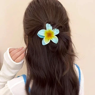 Aurora🛒พร้อมส่ง🚚 (รูปถ่ายจากงานจริง) กิ๊บติดผม ลายดอกไม้ สไตล์ฮาวาย สีสดใสมาก