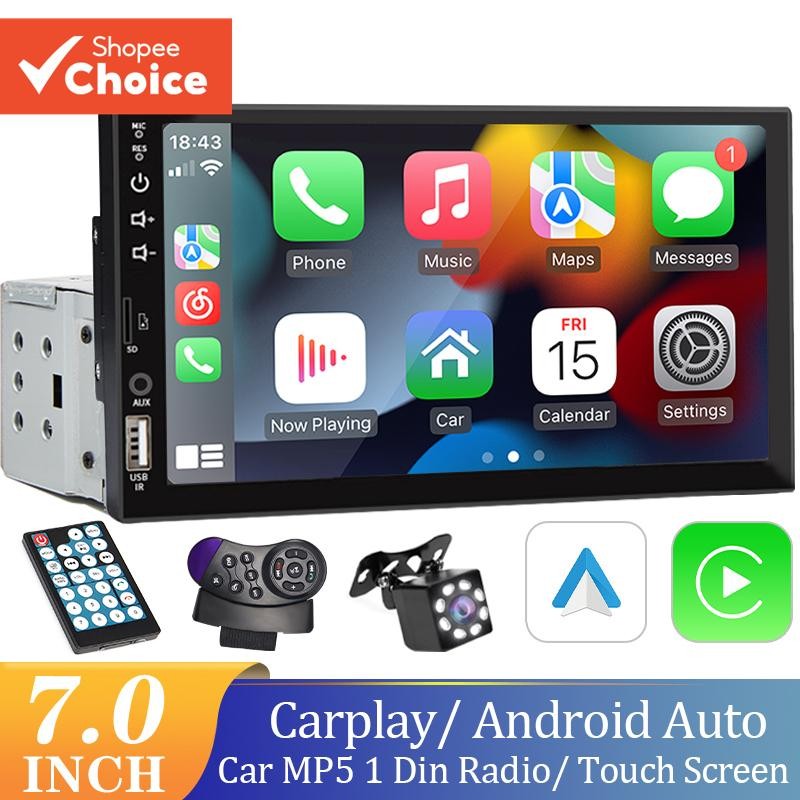 Central เครื่องเล่นมัลติมีเดีย Android 1 Din 7 นิ้ว MP5 บลูทูธ USB AUX TF พร้อมหน้าจอสัมผัส