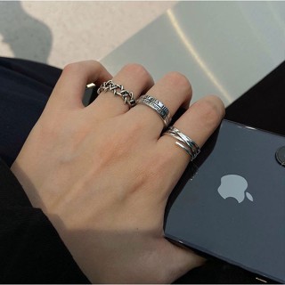 แหวนเซ็ท 3 วง ปรับขนาดได้  เครื่องประดับแฟชั่น เท่ๆ