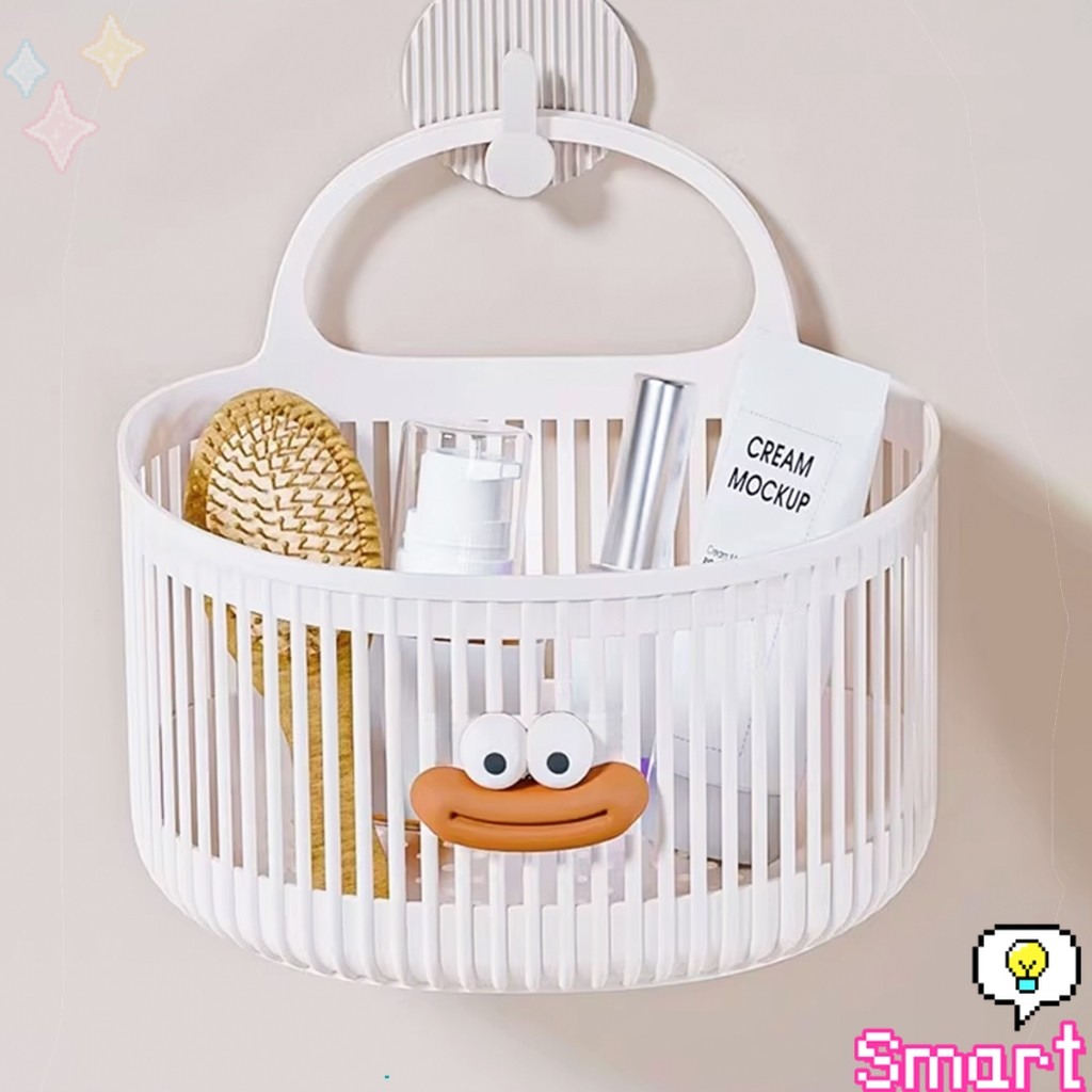 SMART ตะกร้าแขวน ตะกร้าอเนกประสงค์ ติดผนัง เหมาะสําหรับห้องน้ํา 1ชิ้น Storage basket