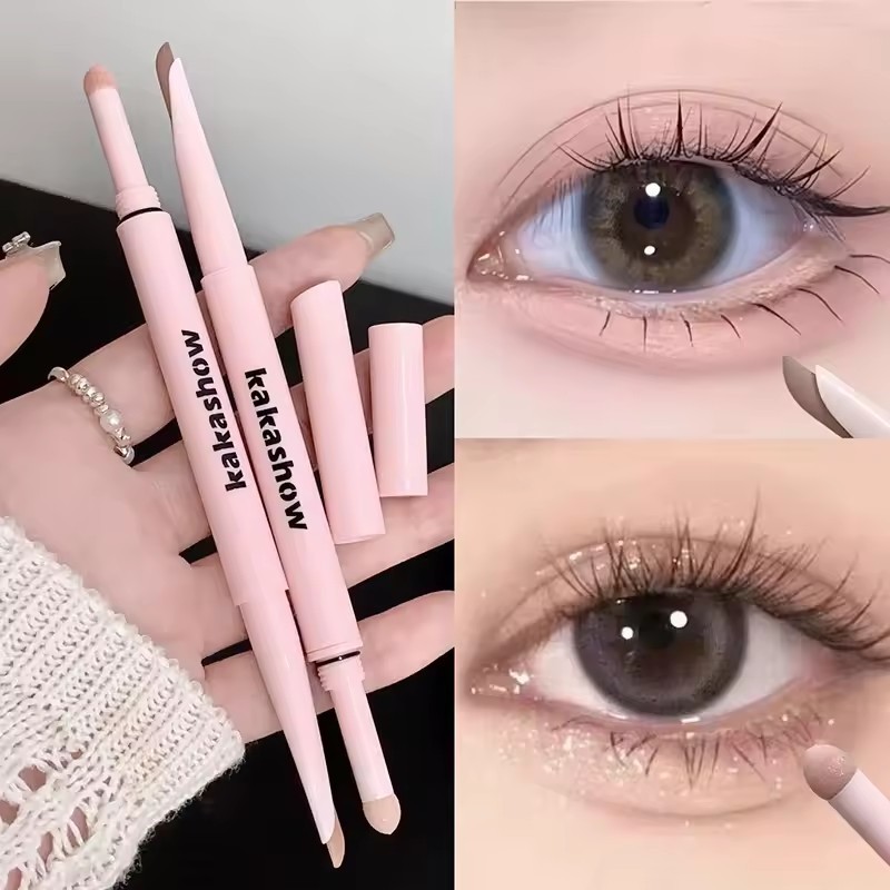 2-in-1 Double-ended Lying Silkworm Pen - Gel Eyeliner & Highlighter Illuminating Aegyosal Shadow Makeup Cosmetic