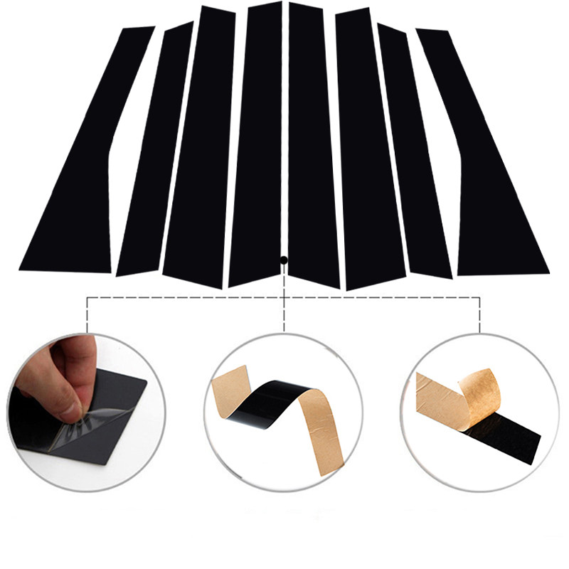 เสาสีดําโพสต์หน้าต่างประตู Trims สติกเกอร์สําหรับ Porsche Cayenne 9PA 92A 9YA/9YB แชสซี E1 E2 E3 200