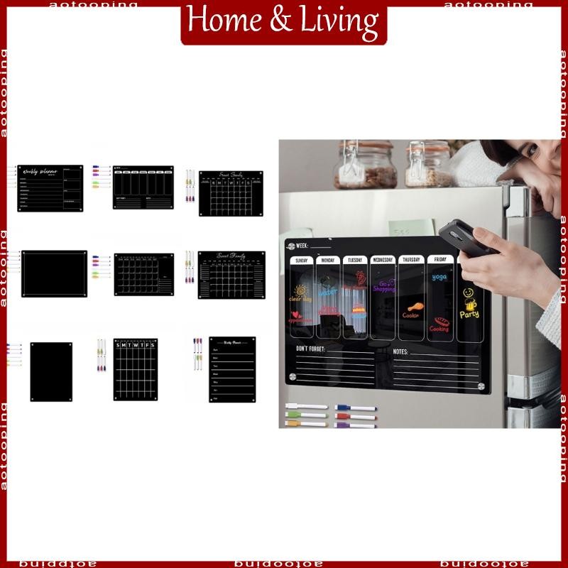 AOTO Magnetic Calendar Weekly Planner ปฏิทินแม่เหล็กกระดานดํา To-do-list Board