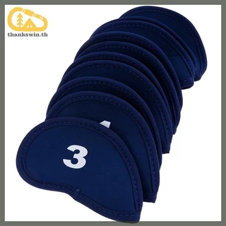 Thankswin 10 ชิ้น Neoprene Golf Club Putter Cover Wedge Iron ป้องกัน Headcovers ชุด ไทย