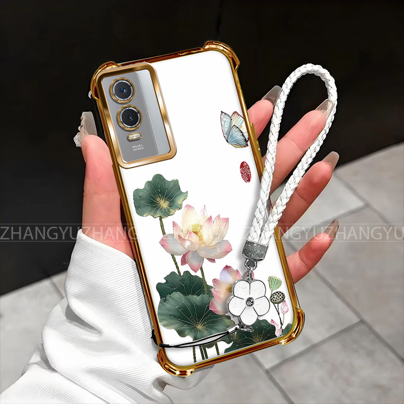 เคส VIVO Y76 Y76S 5G Y72 เคสโทรศัพท์สําหรับใหม่ซิลิโคนสี่มุมป้องกันการตก JXRY