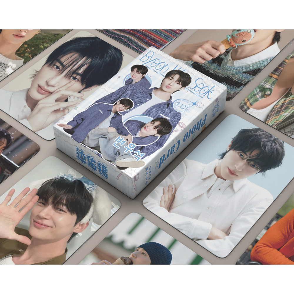 50-55pcs/box Loverly Runner Laser Hologram Photocards Byeon Woo-seok SOLO Korean Drama Actor Lomo Ca