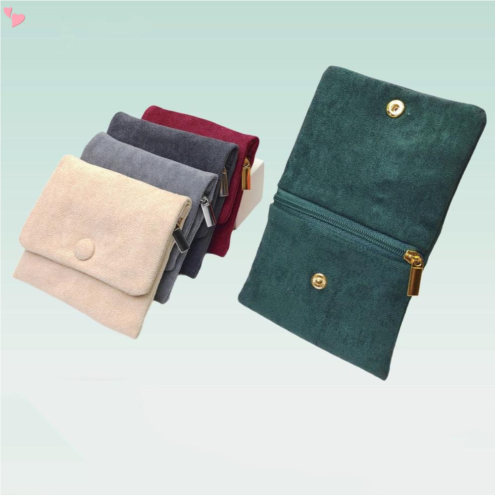 Jewlery กระเป๋า Snap ปุ่มกระเป๋ากํามะหยี่นุ่มเครื่องประดับบรรจุภัณฑ์ถุงของขวัญแต่งงานสําหรับสร้อยข้อ