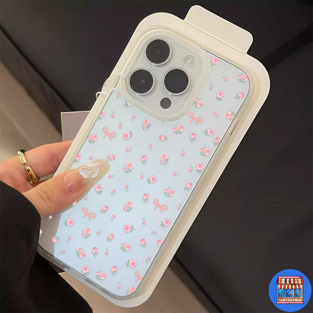 จัดส่งทันที เคสของไอโฟน12 ลายดอกไม้ชมพู เคสแบบด้านสำหรับIPhone12 13 16 14 15 11 Pro PROMAX 7/8PLUS X XS XR XSMAX ป้องกัน - รูปที่ 5