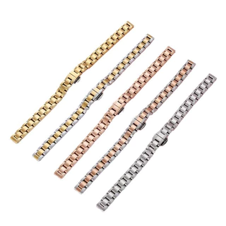 10/12/14/16/18/20/22 มม.สายนาฬิกาสแตนเลส - 3-Link Butterfly Clasp สายโลหะสําหรับนาฬิกา Series 1-9/SE/Ultra | ทนทาน SEA สายยอดนิยม