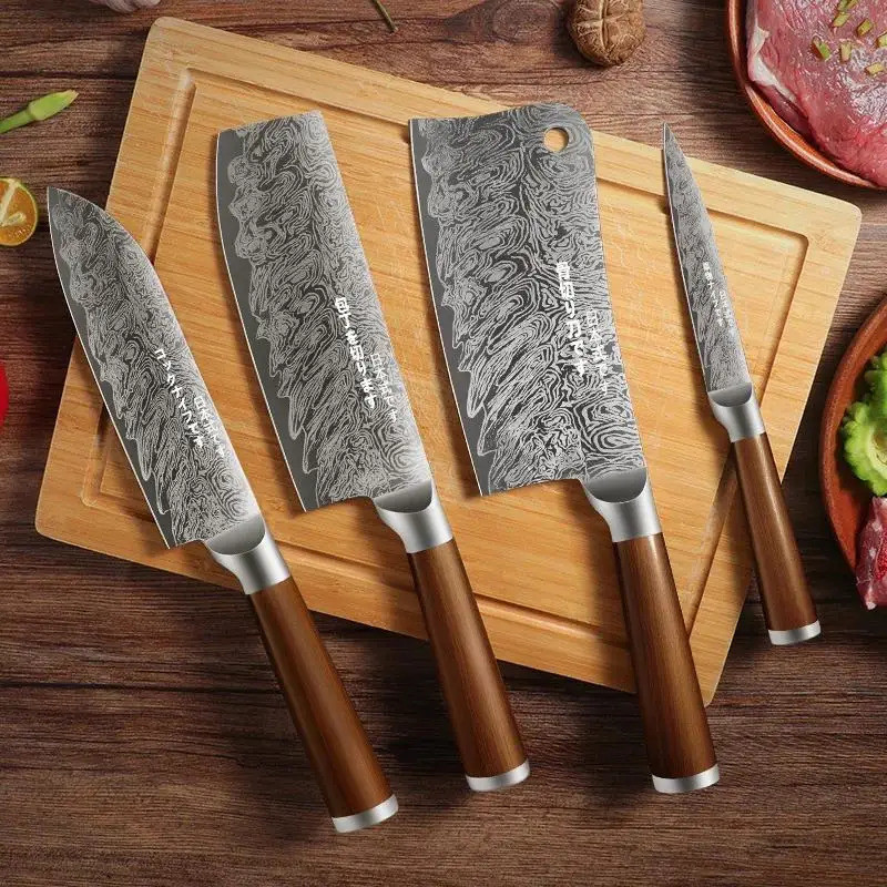 Japanese Style 4-Piece Kitchen Knife Set-Stainless Steel Chef Knives, Multifunctional Kitchen Knives