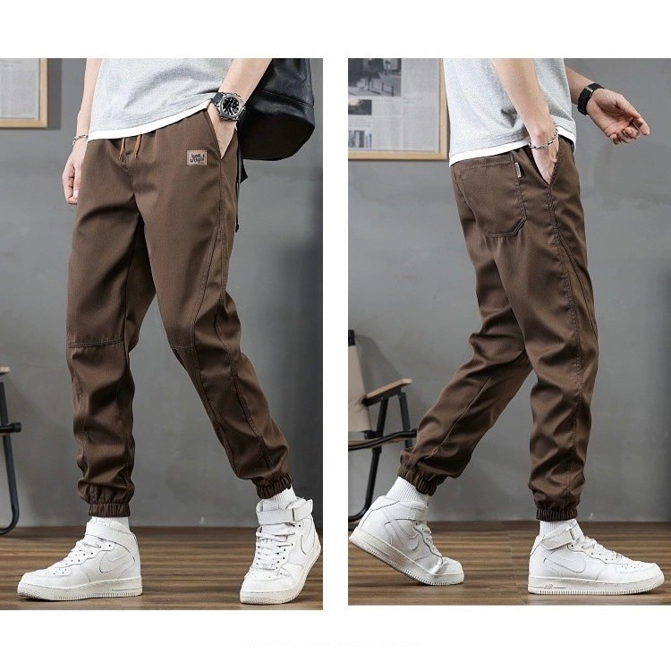 ขนาด M-5XL # ผู้ชาย กางเกงขายาว ผ้าฝ้าย ขาตรง ปักลายสวยงาม กางเกงแฟชั่น สไตล์เกาหลี เอวยืด สวมใส่สบาย - รูปที่ 7