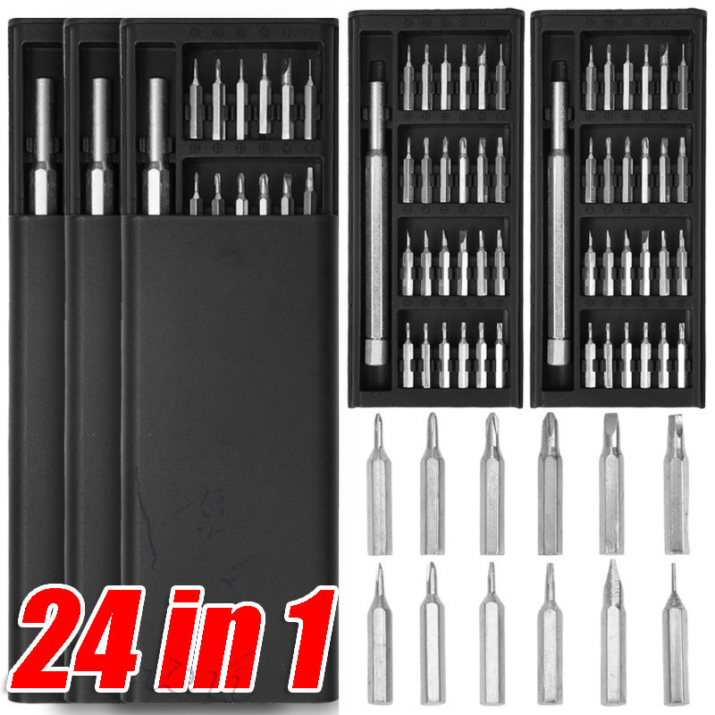 ชุดไขควง 24-in-1 ในหนึ่งเดียว - ชุดดอกไขควงแม่เหล็กสําหรับ Phillips, Torx, Hex, Precision DIY Tools - เคสพกพาขนาดเล็กสําหรับบ้าน, PC, ซ่อมโทรศัพท์และบํารุงรักษา