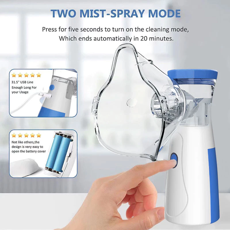 เครื่องพ่นยาแบบพกพา Inhaler Ultrasonic Low Knot Atomizer สําหรับเด็กและผู้ใหญ่