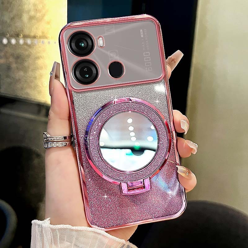 เคสโทรศัพท์ ITEL P40 ITEL P662L กระจกกันกระแทกวงเล็บดูดแม่เหล็กโปร่งใสเคสโทรศัพท์ฝาครอบ