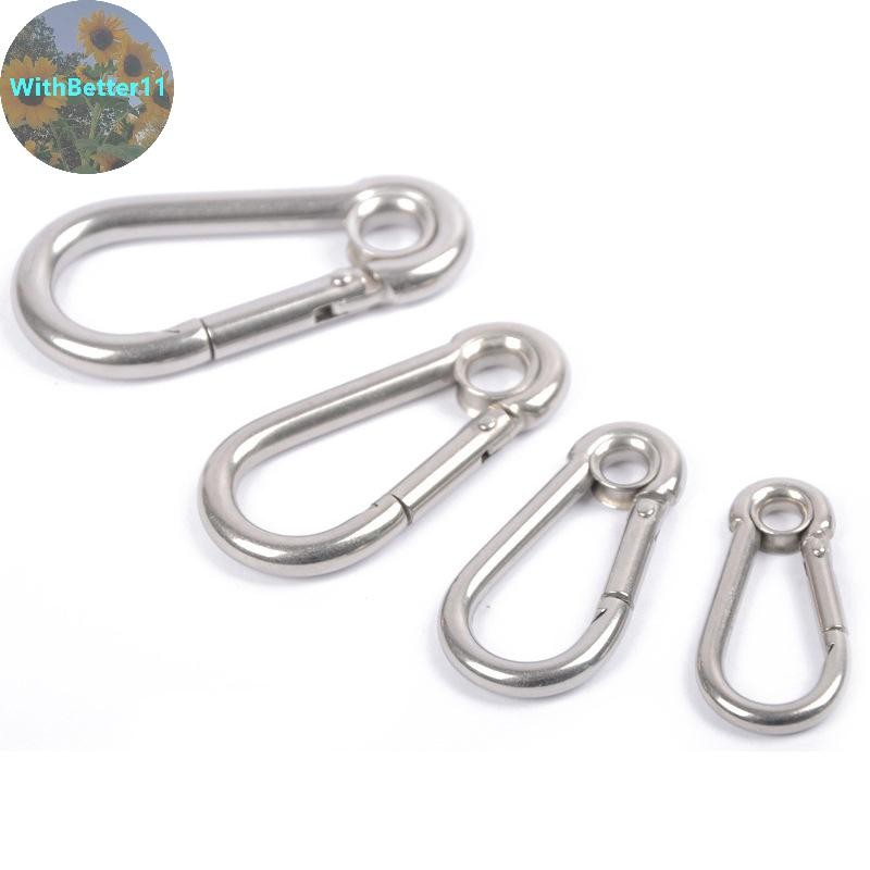 Better M4 M5 M6 M7 M8 สแตนเลส Carabiner Carbine Snap Hook พร้อมตาไก่สปริงหัวเข็มขัดพวงกุญแจ TH