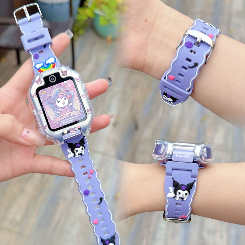 สายรัดคุโรมิ+เคสสําหรับ HUAWEI WATCH KIDS 4 Pro Strap