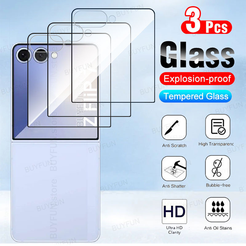 3PCS Front Glass Small Screen film For Samsung Galaxy Z Flip 7 5G ZFlip7 zFlip Flip7 Tempered Film p