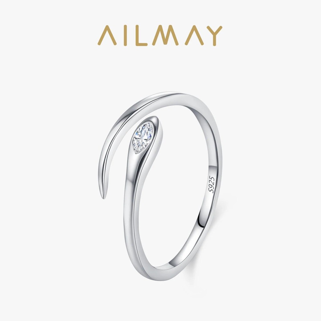 Ailmay 925 เงินสเตอร์ลิง Silve รูปไข่ 5A แหวนเพทายสําหรับผู้หญิงงานแต่งงานหมั้นเครื่องประดับ