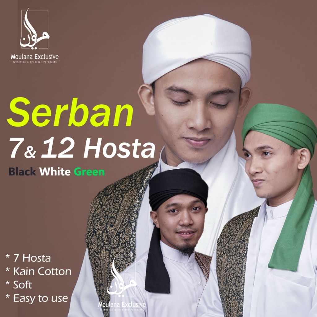 Serban 7 & 12 Hosta Kain Cotton Soft ใช้งานง่าย 3 สี : ดํา, แดง, เขียว n