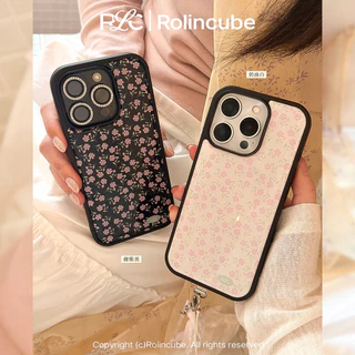 Huiwanju ดอกไม้สําหรับ iPhone16ProMax โทรศัพท์มือถือกรณีอีพ็อกซี่ iPhone16Pro ง่าย ins เหมาะสําหรับ 14Pro ขอบดํา 14ProMax รวมทุกอย่าง 15Pro/15ProMax