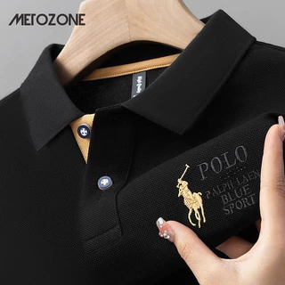 เสื้อโปโลผู้ชายปักหลวมสบายๆธุรกิจแฟชั่นแขนสั้นอเนกประสงค์