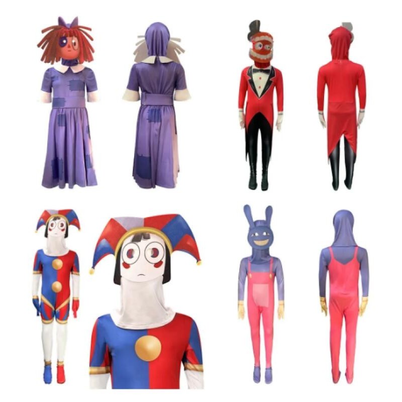 The Amazing Digital Circus คอสเพลย์เครื่องแต่งกายสําหรับเด็กเด็กผู้หญิง Pomni Jax Caine Jumpsuit บอด