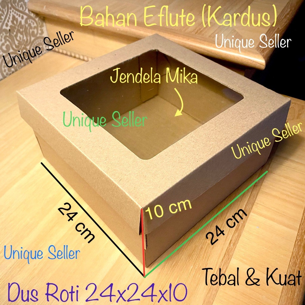กล่อง กระเช้า 24x24x10 EFLUTE WINDOW / กล่องเค้กข้าว 24x24 x 10 EFLUTE WINDOW / กล่องลูกฟูก E-Flute 