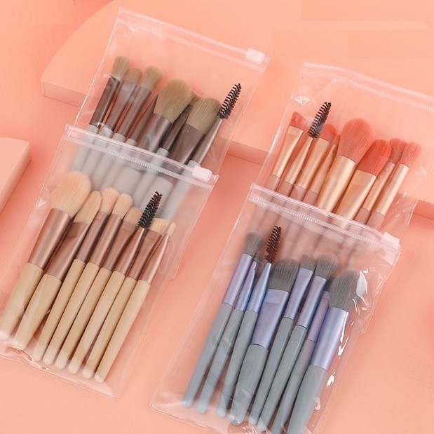 SR-shop: พร้อมส่ง เซ็ตแปรงแต่งหน้า8ชิ้น​พร้อมถุง อุปกรณ์แต่งหน้า V5252