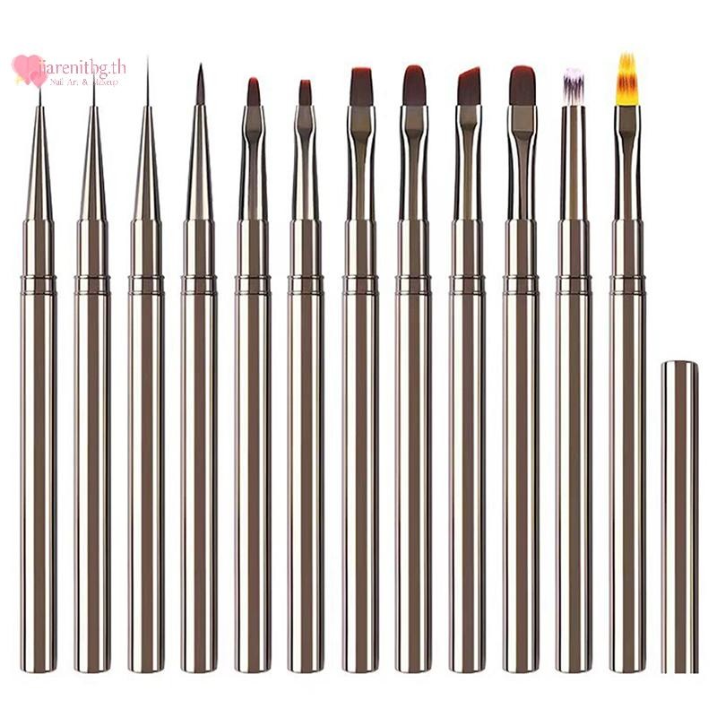 RENBG เล็บกาว Phototherapy แปรง UV เจลภาพวาดปากกาเล็บวาด Liner แปรงโลหะ Manucure Professionnel แปรงเครื่องมือ TH