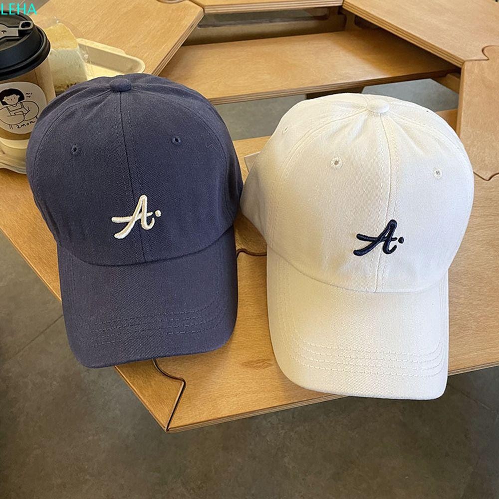 LEAA Letter A เบสบอลหมวก Hip Hop เย็บปักถักร้อยเรียบง่ายผ้าฝ้ายหญิงหมวก Snapback กลางแจ้ง