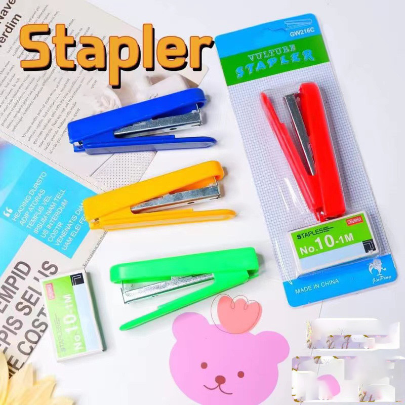 ZZ HOME01 แม็กเย็บกระดาษ แม็ก ลวดเย็บกระดาษ แม็กพร้อมลูกแม็ก1กล่องสีจัดส่งแบบสุ่ม