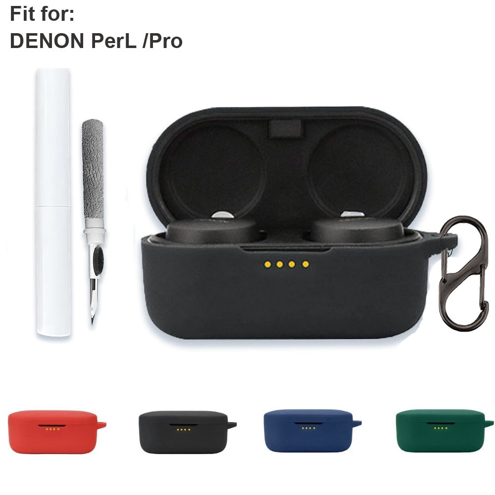 สําหรับ Denon PerL Pro 2024 หูฟังไร้สาย True เคสซิลิโคน + ชุดทําความสะอาด, เคสซิลิโคนอ่อนนุ่มสําหรับ