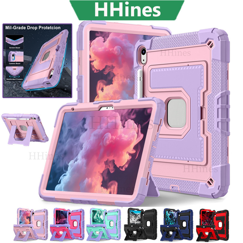 สําหรับIPad 11th Gen A16 2025 11 นิ้วAir 11 2025 Air 7 10th Gen A2696 A2757 Air 7 6 5 4 Mini 6 7 เกราะกันกระแทกดินสอผู้ถือHeavy Duty Stand Cover