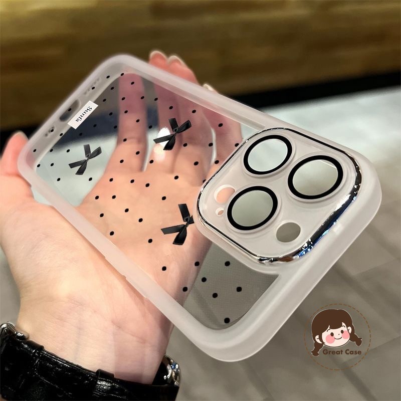 Simple โปร่งใสสีดําโบว์เคสโทรศัพท์สําหรับ Realme GT7 GT6 GT5 Pro C75 C75X 14X GT Neo 7 6 SE 5 SE GT 