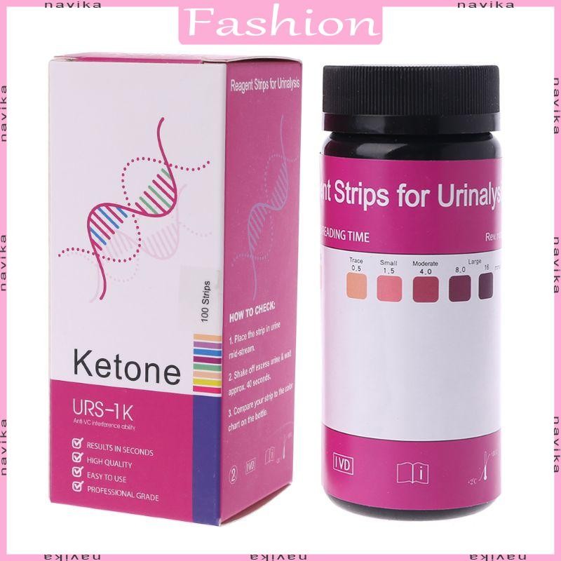 NAV 100 ชิ้นปัสสาวะ Ketone Test Strip Ketosis Home Urinarysis ลดน้ําหนักการวิเคราะห์